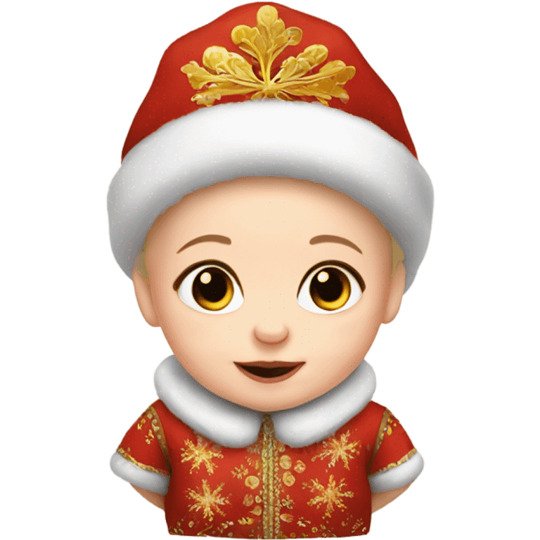 Russian baby in new year costume emoji