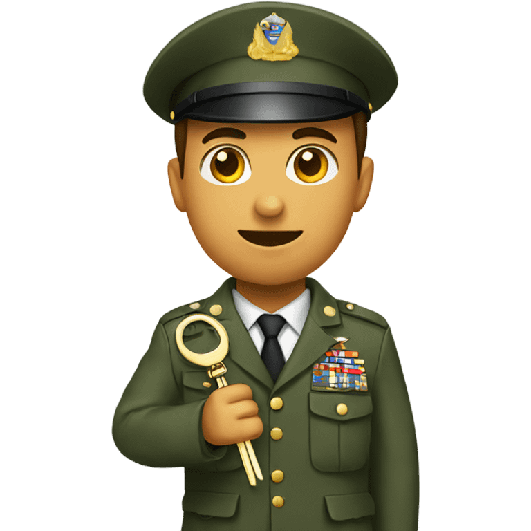 Army Sergeant holding a key  emoji