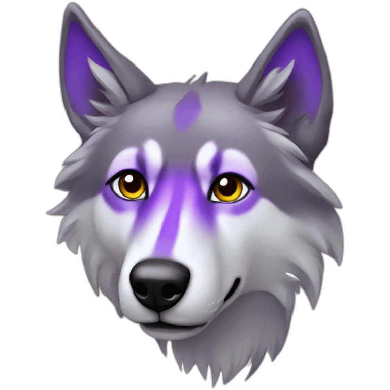 Loup ténébreux menaçant avec aura violette emoji