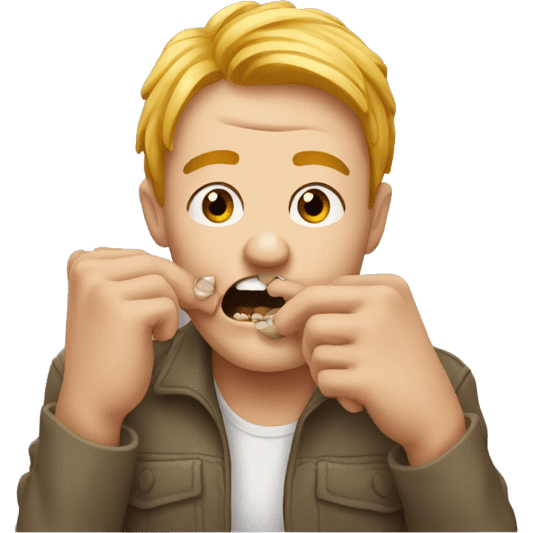 human biting their nails emoji