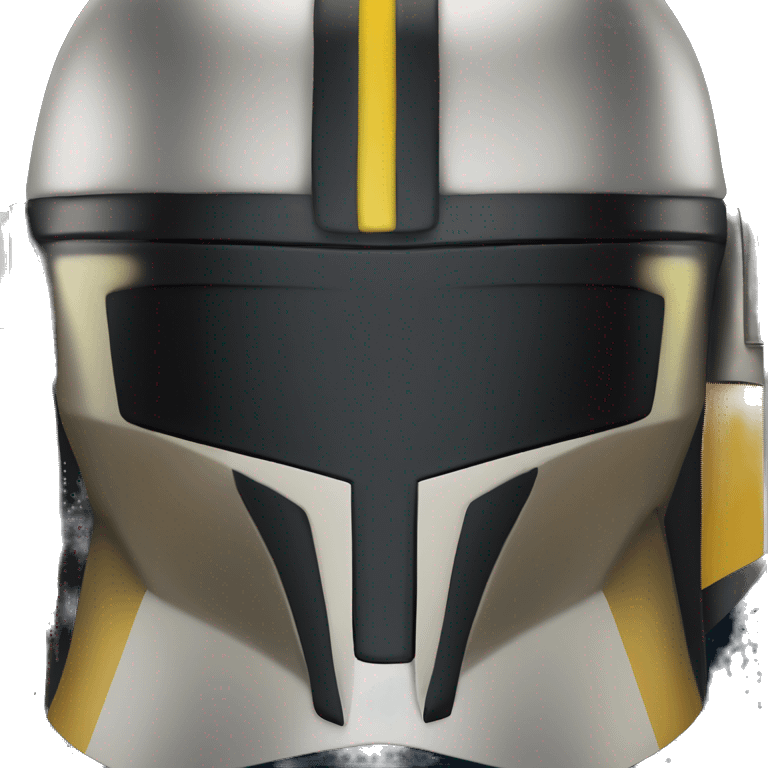 black and yellow mandalorian helmet with antenna emoji