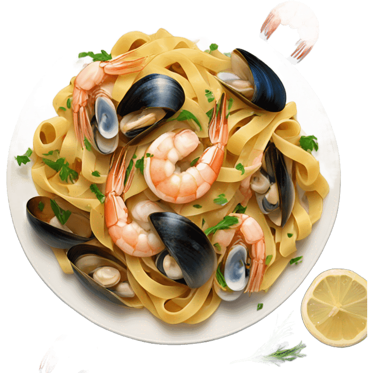 Pasta with seafood  emoji