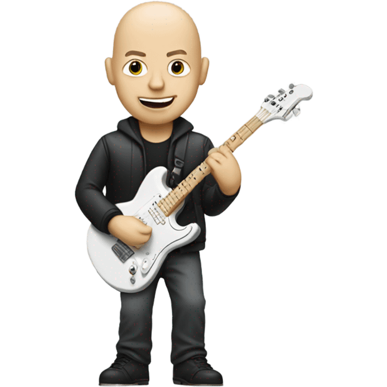 White bald guy playing an electric guitar emoji