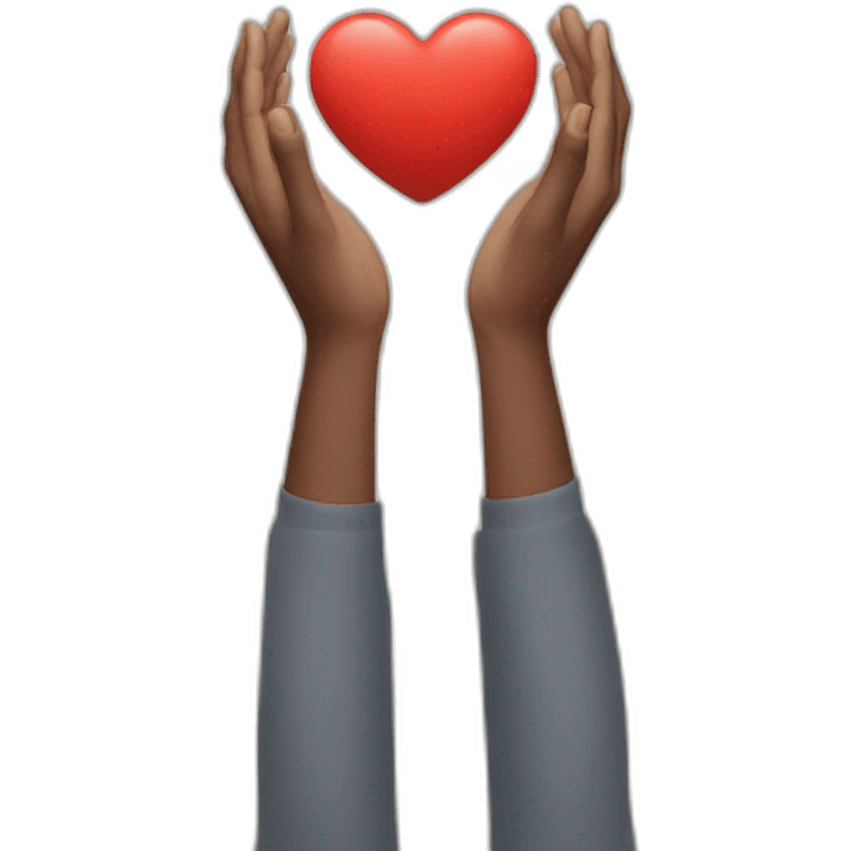 person holding arms over head with the arms bended to make a heart emoji