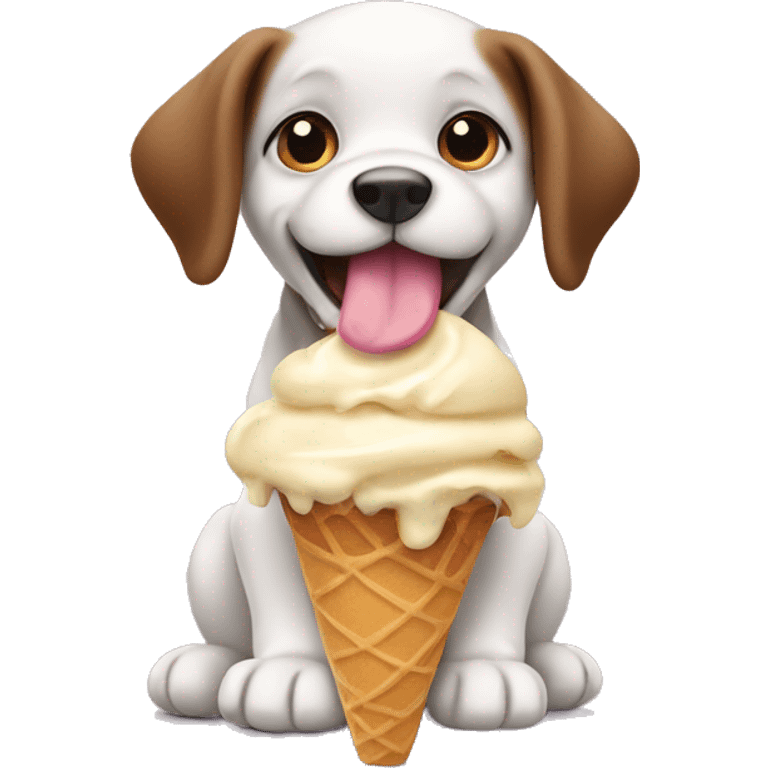 puppy eating icecream emoji