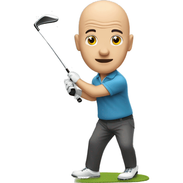 bald man playing golf emoji