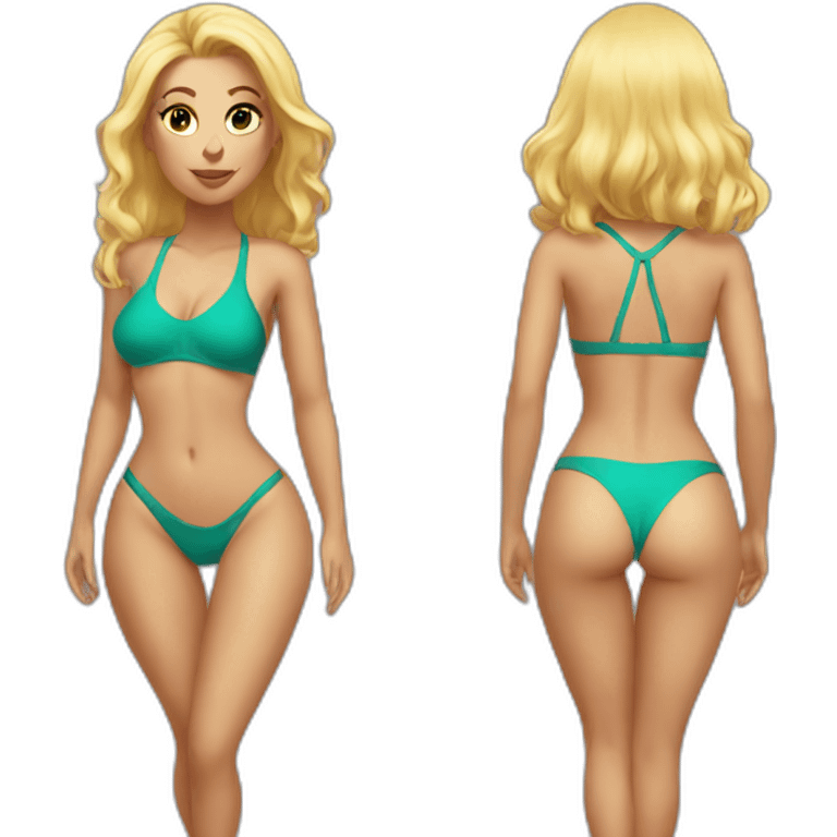 sexy blonde in swimsuit bottom emoji