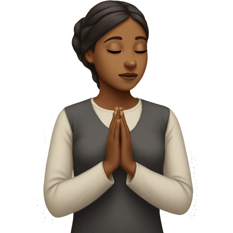 Brown girl praying emoji