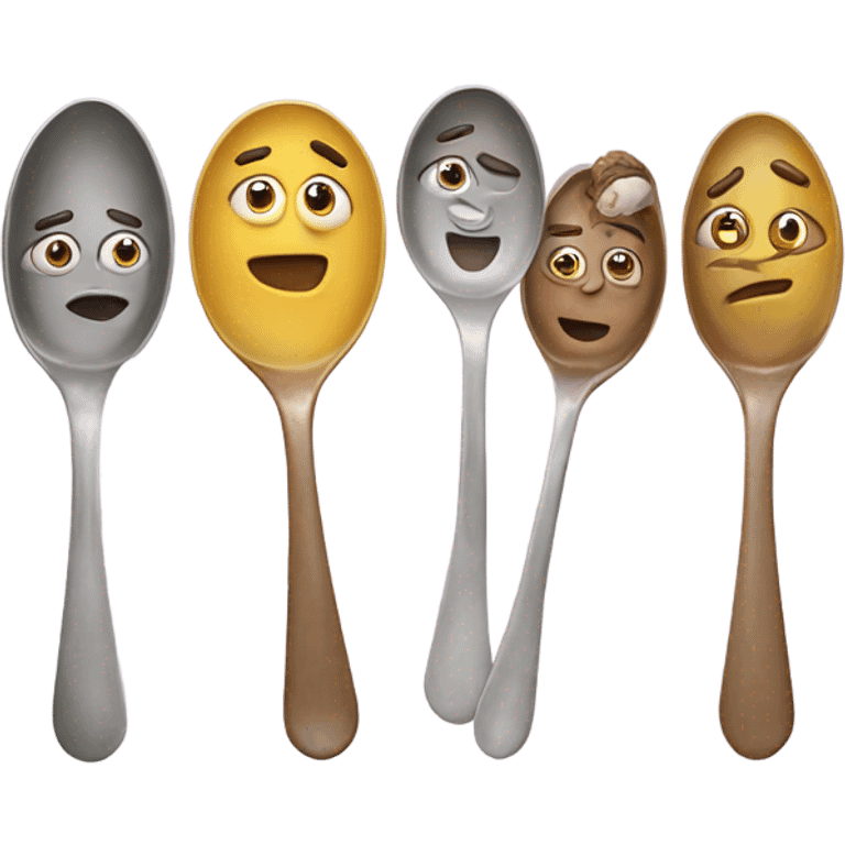 Spoons with faces emoji