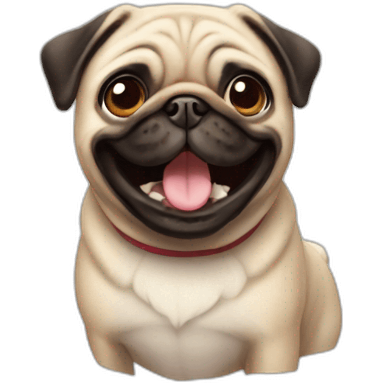 Happy pug emoji