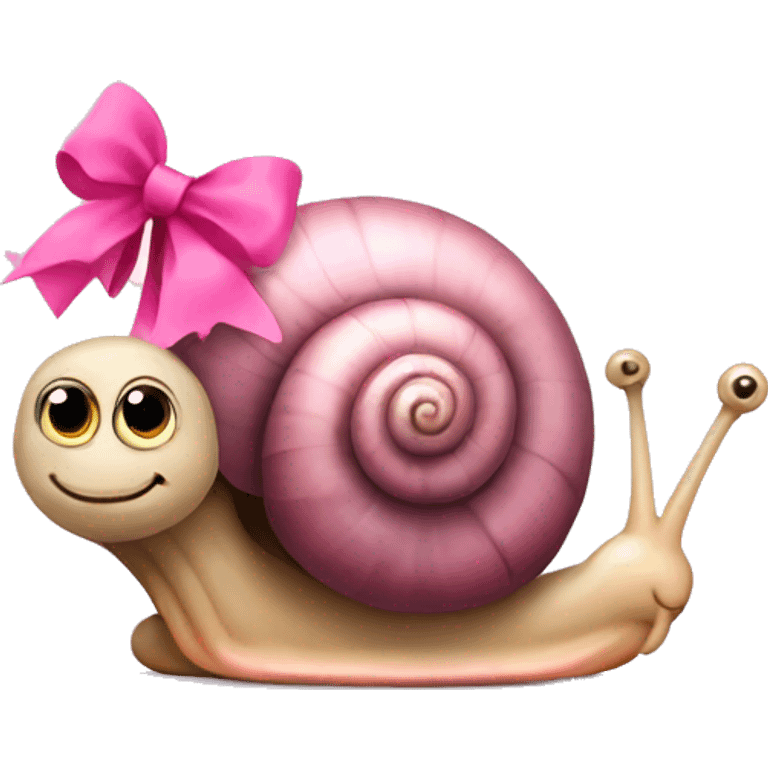 cute snail with pink bow  emoji