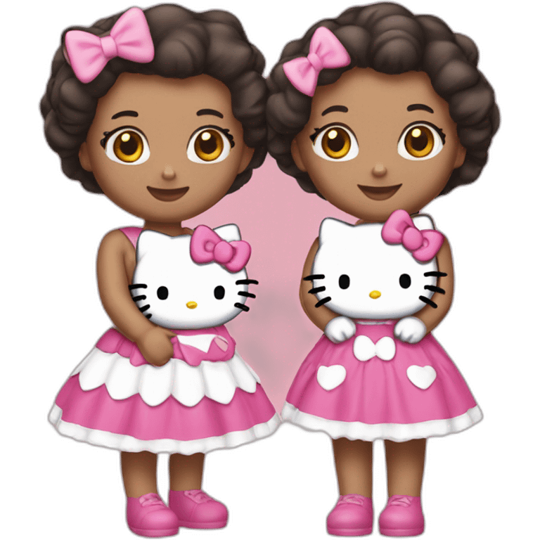 Hello kitty with two daughtera emoji