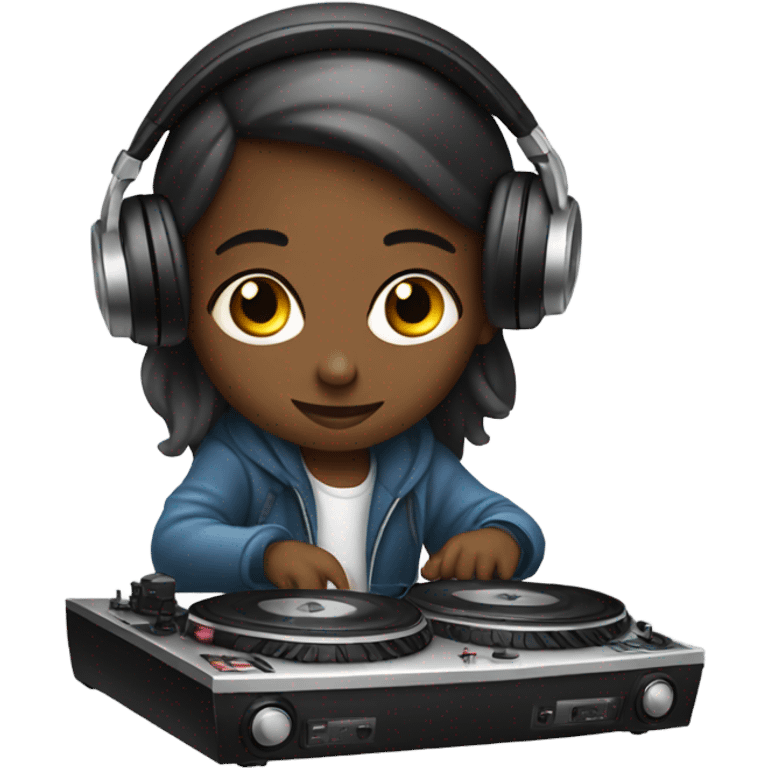 Young dj on turntables emoji