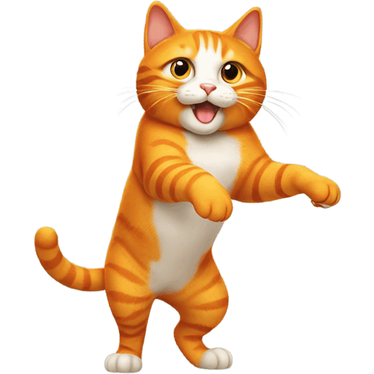 orange cat standing up on two legs emoji