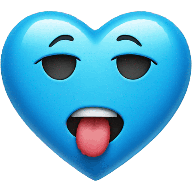 Blue heart kissy face emoji