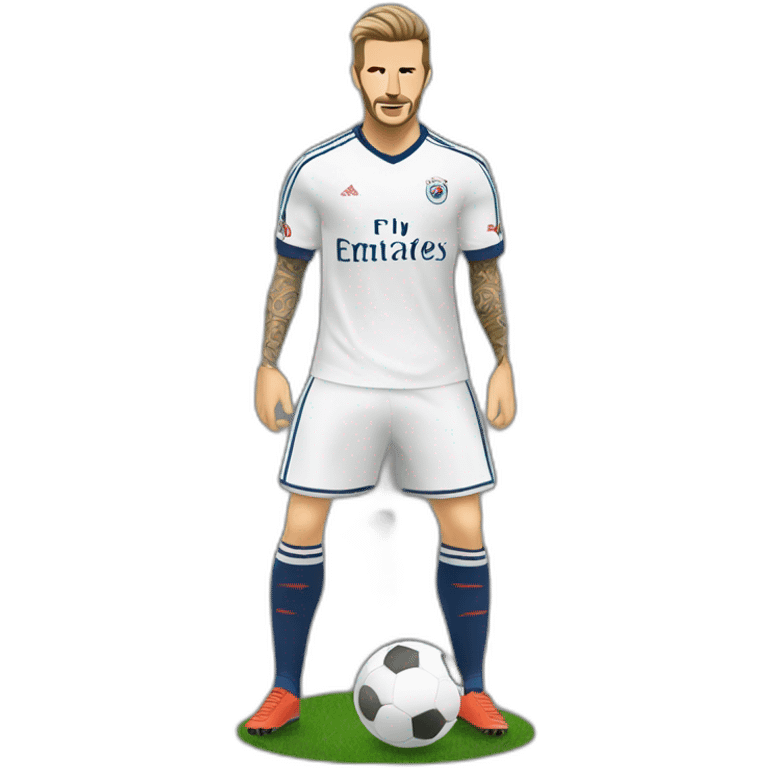 personaje famoso David Beckham jugando al futbol emoji