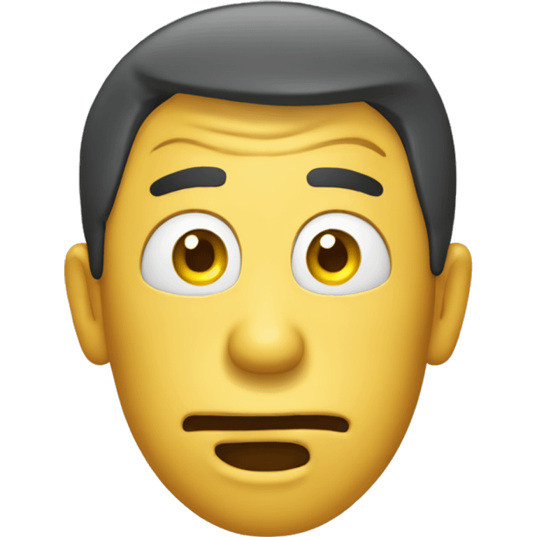 a microsoft style emoji that is a yellow face with a shocked expression and his hands on his head emoji