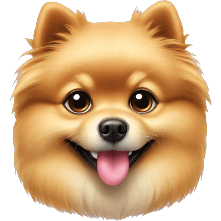 Pomeranian with heart emoji