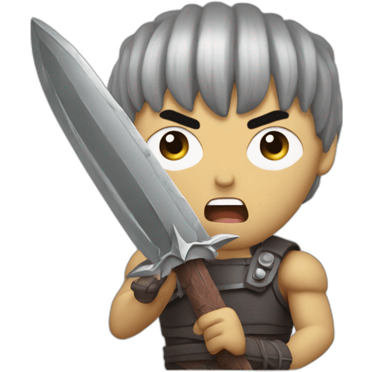 angry berserk guts with large claymore without guard emoji