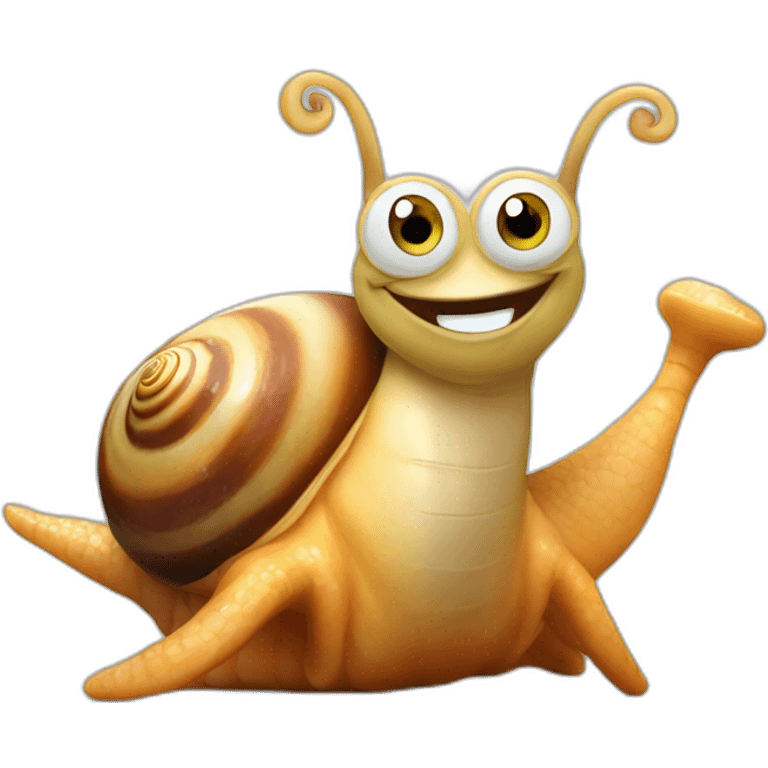 happy bodybuilder snail emoji