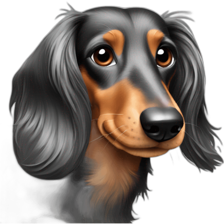 Long hair dapple dachshund emoji