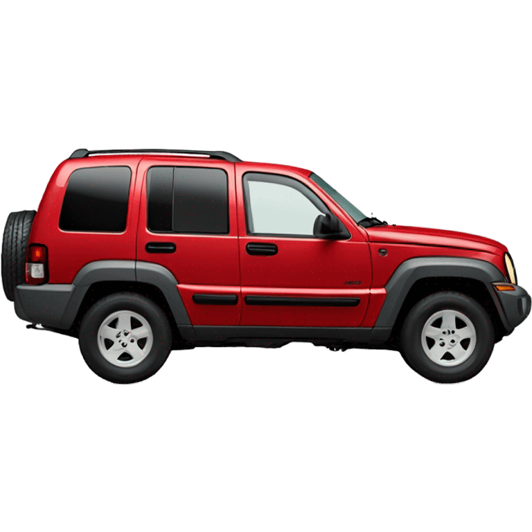 SUV, red 2002 Jeep Liberty Sport, side view emoji