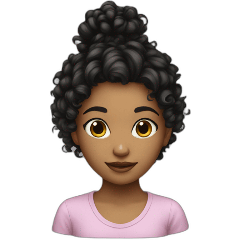 Girl whit color abd black curly  emoji