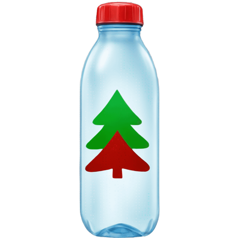 Water bottle with red and green christmas wrapper emoji