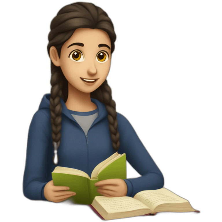 Armenian teenager reading book emoji