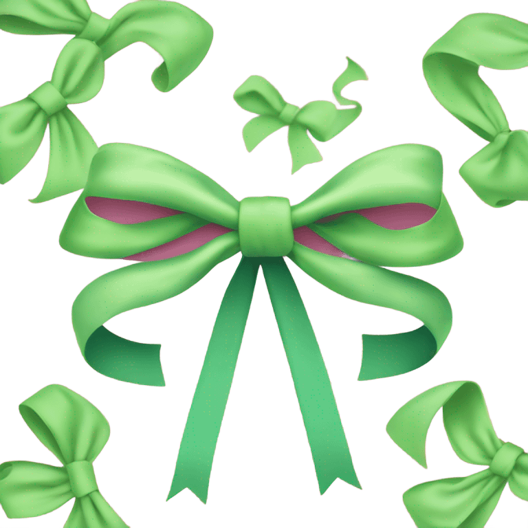 pink and green bow emoji