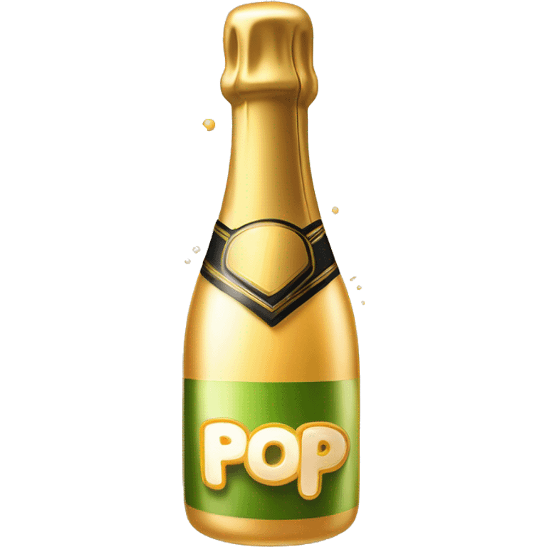 champagne pop with word "pop" emoji