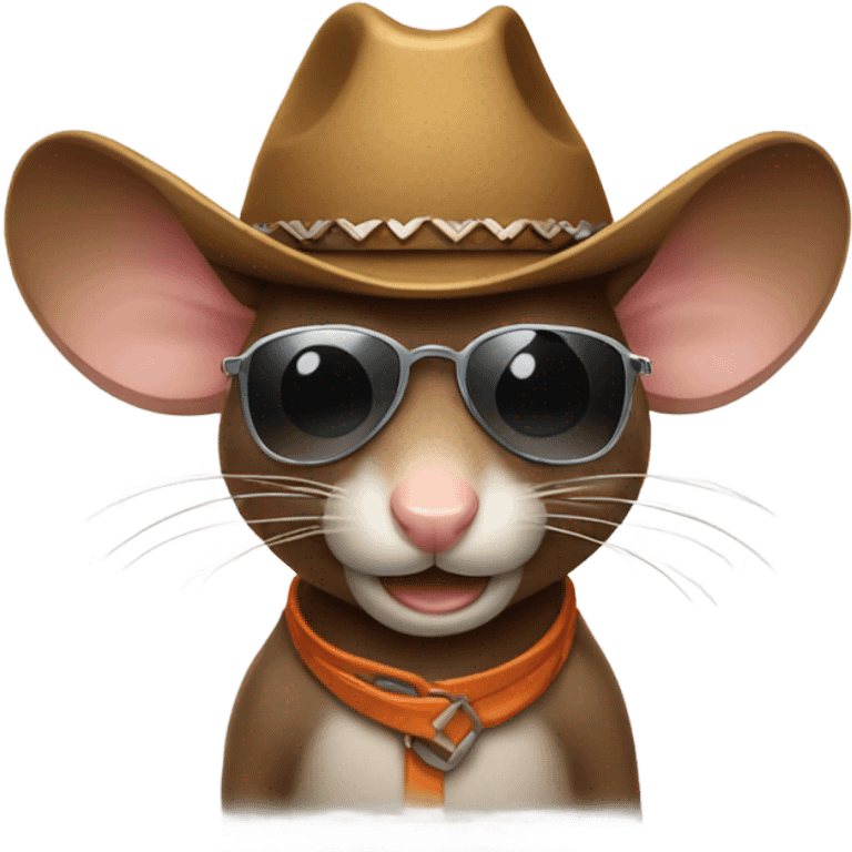 Mouse wearing sunglasses with a cowboy hat  emoji