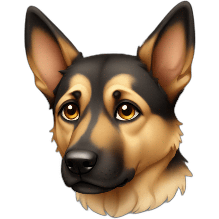 Black and fawn dog Shepherd sad tear emoji