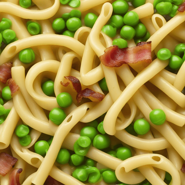 Linguine ￼ with peas and bacon emoji