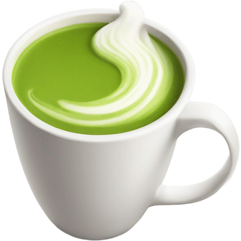 Realistic Matcha latte in white mug emoji