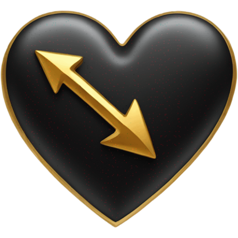 Black heart with a gold arrow through it  emoji