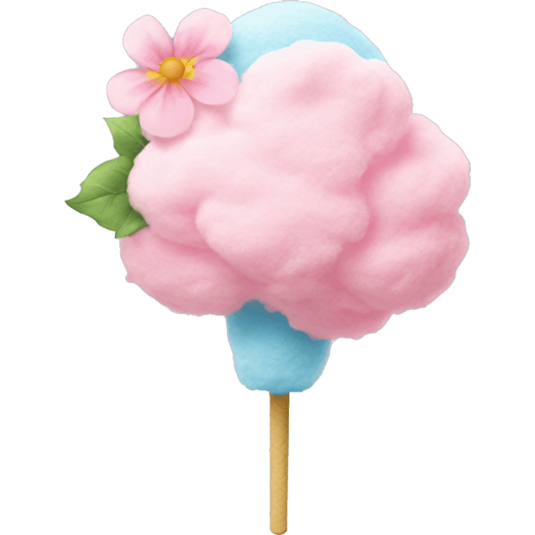 Cotton candy with flowers emoji