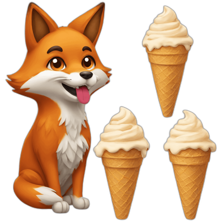 Fox ice cream emoji