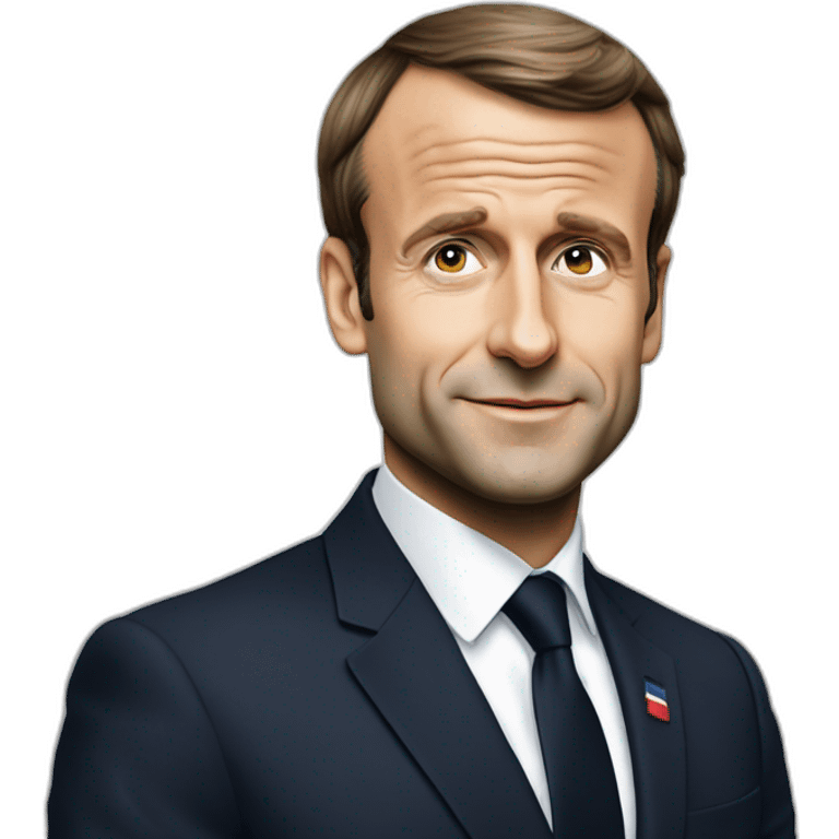 Emmanuel Macron qui lève le majeure emoji