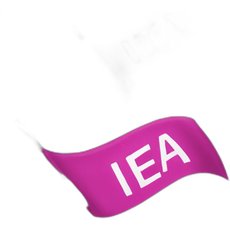 fuchsia flag and white inscription "idea" emoji