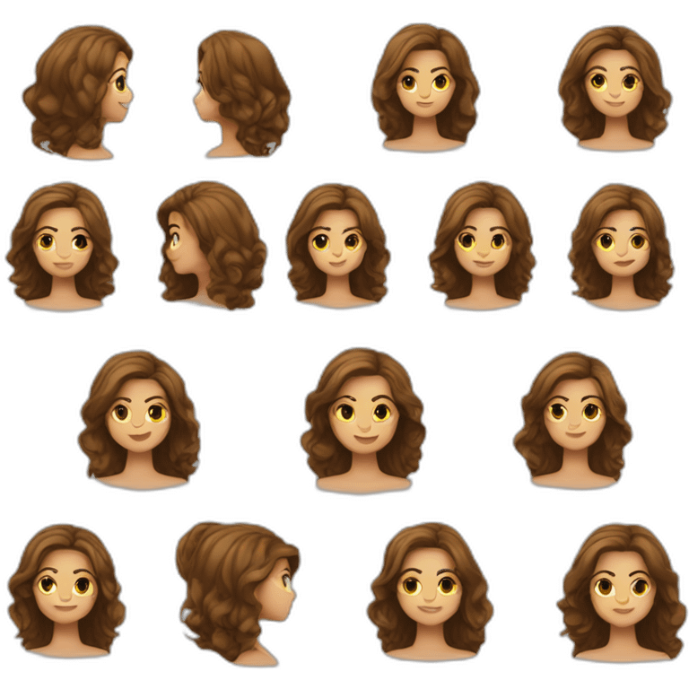 Femme très belle cheveux brun foncer emoji