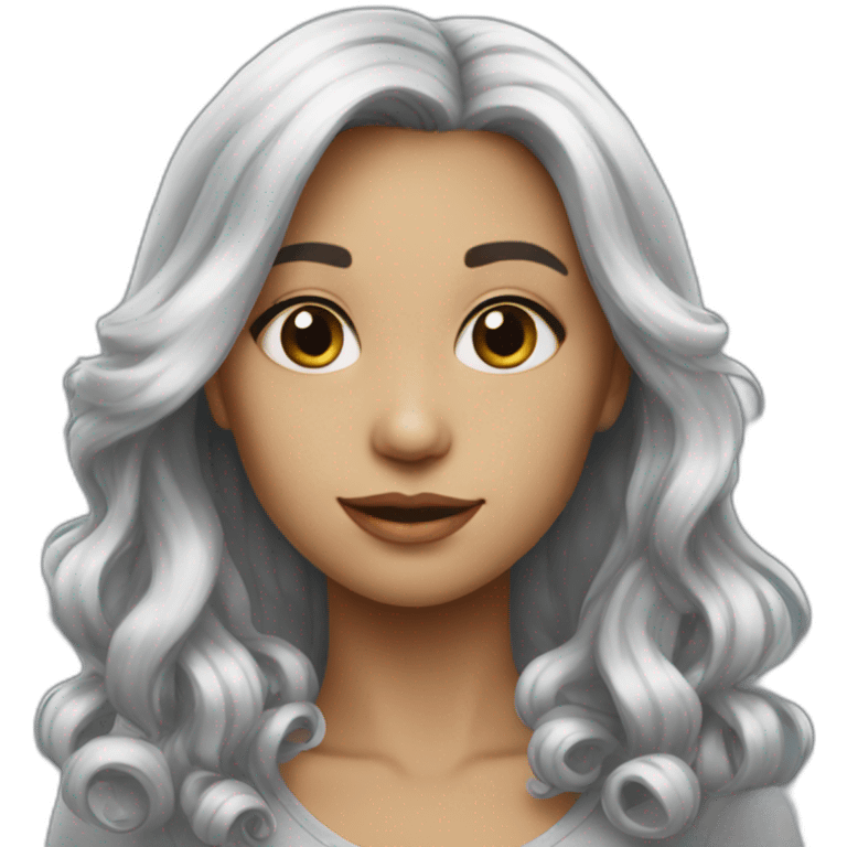 beautiful-Silver hair-girl emoji