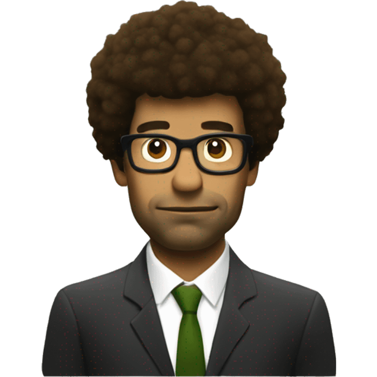 Moss from the IT crowd in font of computer emoji