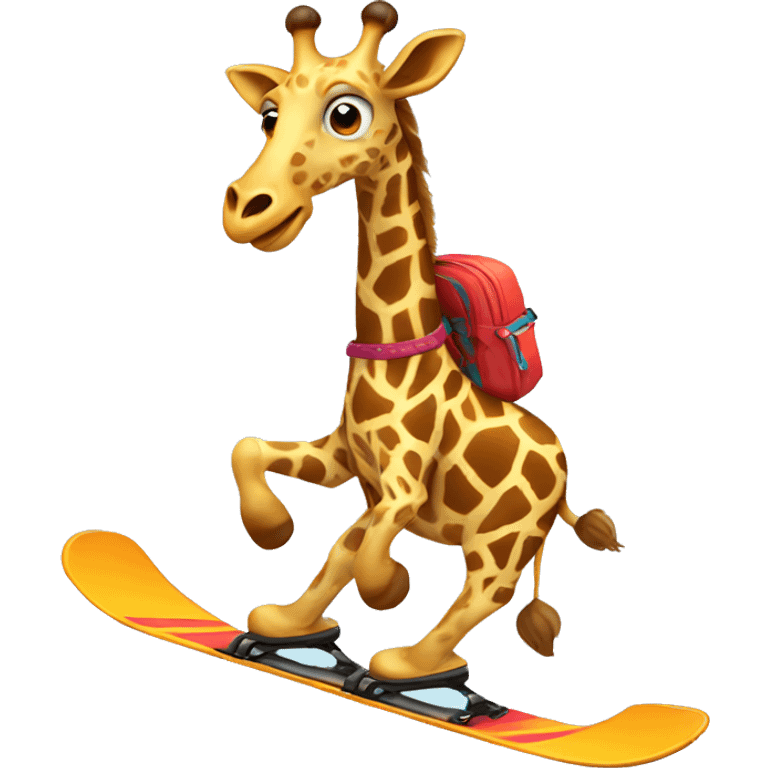 giraffe skiing emoji