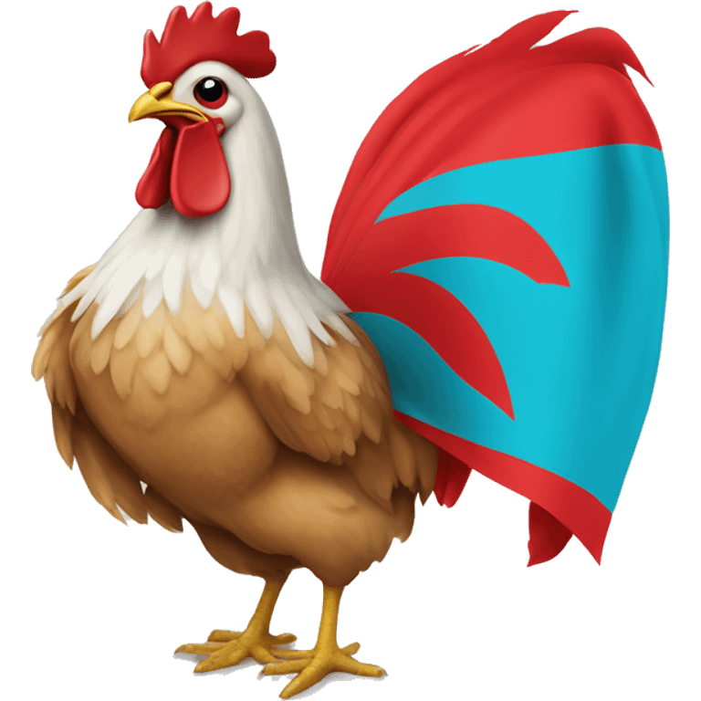 chicken with the color of Türkiye flag emoji