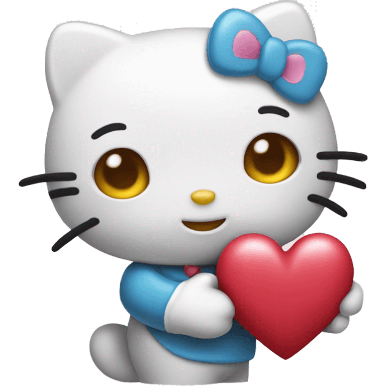 Hellokitty holding a heart emoji