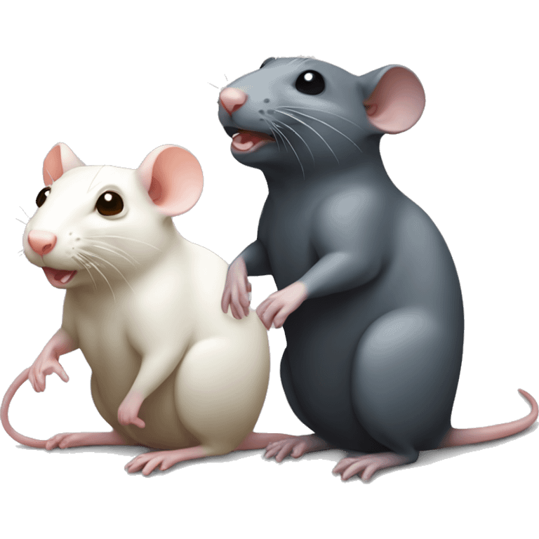 two different color rats emoji