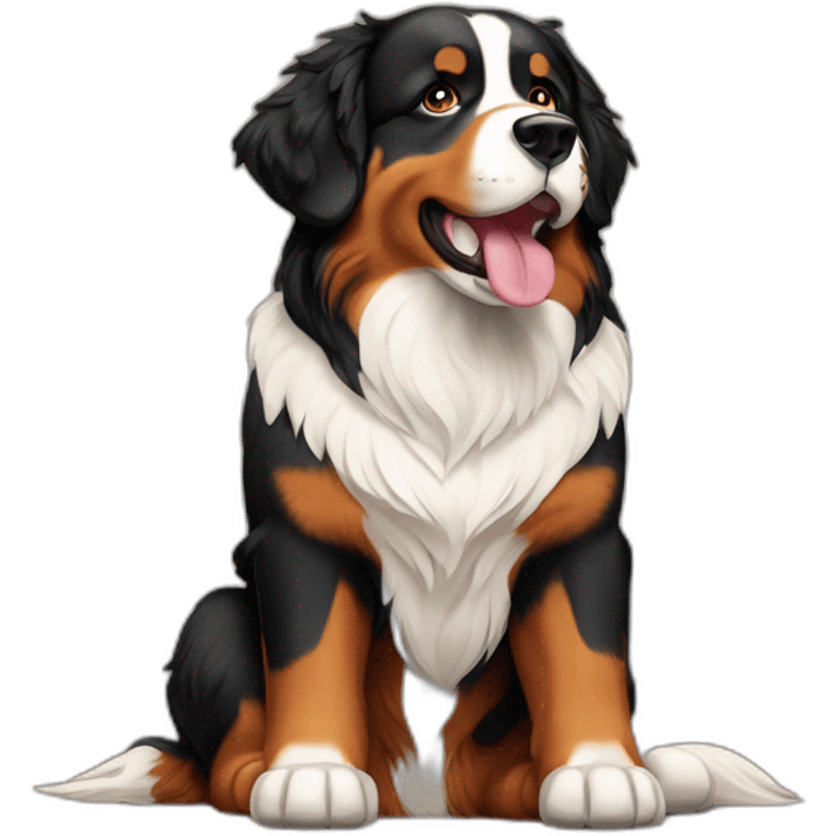 bernese mountain dog fire-camp and camper emoji