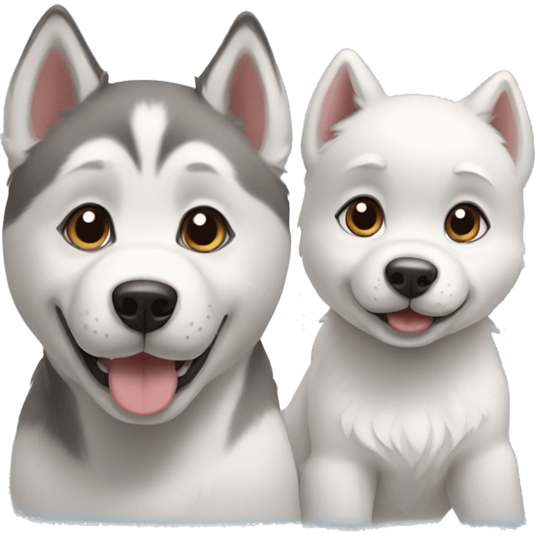 Husky puppy and dog emoji