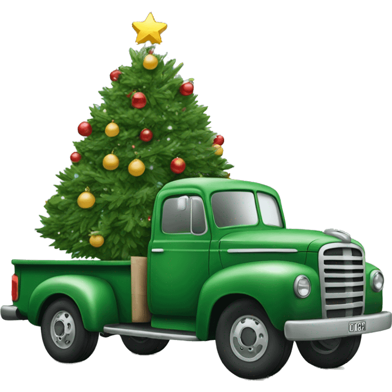 Xmas tree with truck  emoji